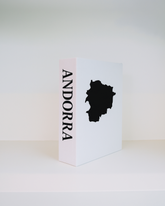 White box with black 'Andorra' text and map on a white background