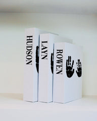 Your Baby's Handprint/Footprint Faux Book Keepsake Box