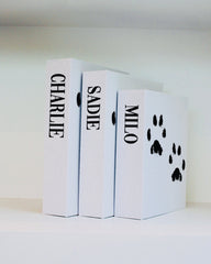 Your Pet's Paw Print/Nose Print Faux Book Keepsake Box