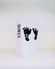 Your Baby's Handprint/Footprint Faux Book Keepsake Box