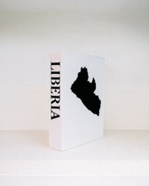 Map of Liberia with the word 'Liberia' on a white background