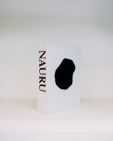 White box with 'NAURU' branding on a white background