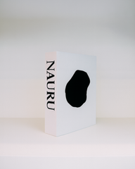 White box with 'NAURU' branding on a white background