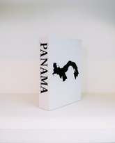 White box with 'Panama' and a map silhouette on a light gray background