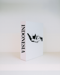 White book with 'Indonesia' and a logo on a white background