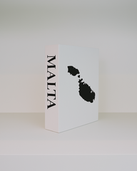 Box with a map of Malta on a white background