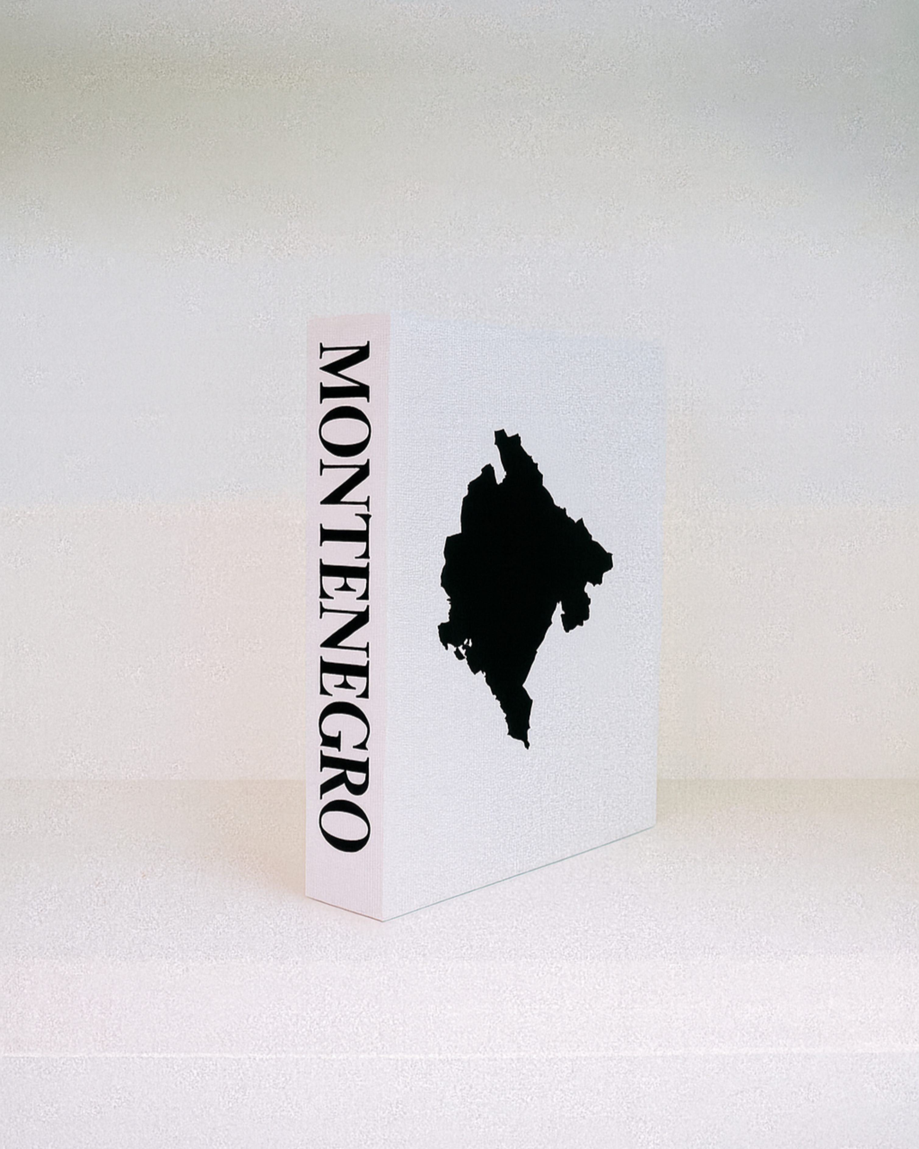 Card with a map of Montenegro on a white background